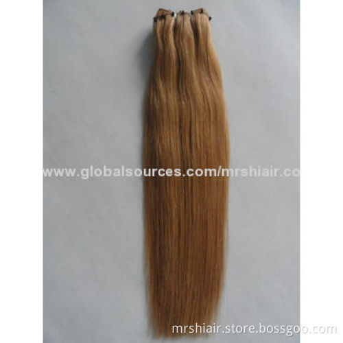 20-inch Light Brown Straight Weighs 100g Indian Micro Ez Weft Hair
